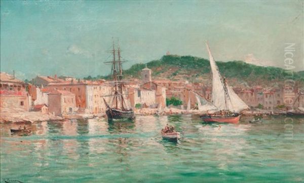 Le Port De Cassis Oil Painting by Luc Raphael Ponson