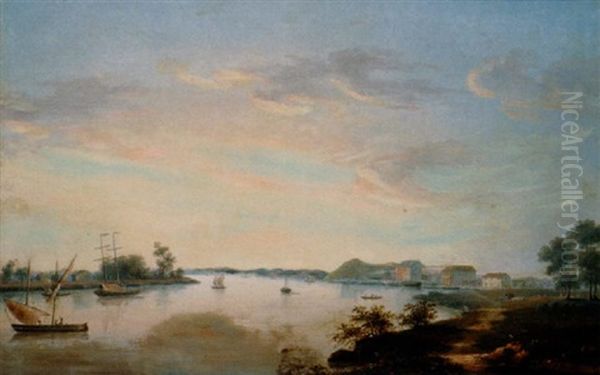 Vue De Tonkin (?) Oil Painting by Luc Raphael Ponson