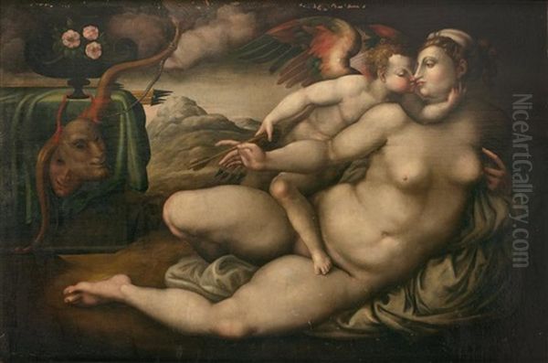 Venus Et L'amour Oil Painting by (Jacopo Carucci) Pontormo