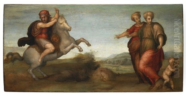 Marcus Curtius Leaping Into The Abyss Oil Painting by (Jacopo Carucci) Pontormo