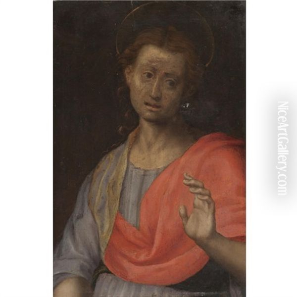 A Male Saint Oil Painting by (Jacopo Carucci) Pontormo
