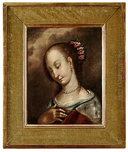 Madonnahuvud (from Bebadelsescen) Oil Painting by (Jacopo Carucci) Pontormo