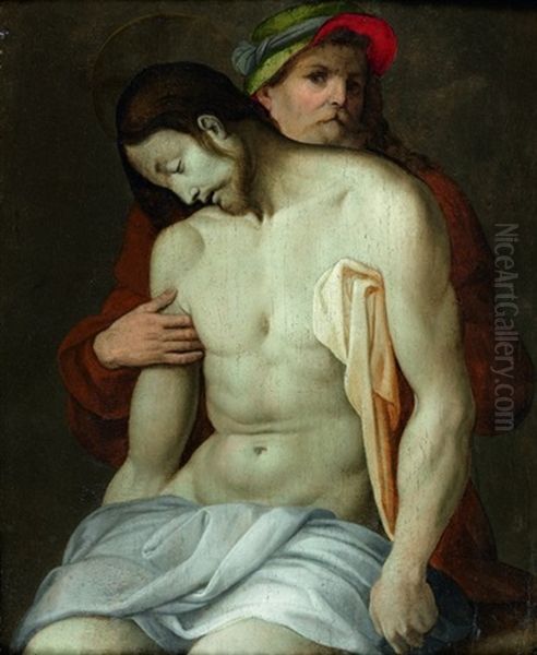 Le Christ Dans Les Bras De Joseph D'arimathie Oil Painting by (Jacopo Carucci) Pontormo