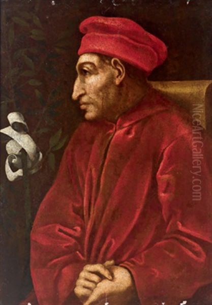 Bildnis Des Cosimo Il Vecchio De Medici (after Painting In The Uffizi In Florence) Oil Painting by (Jacopo Carucci) Pontormo