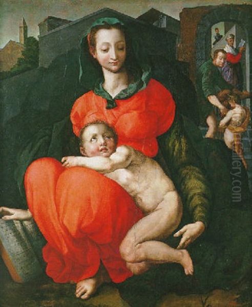 La Vierge A L'enfant Oil Painting by (Jacopo Carucci) Pontormo
