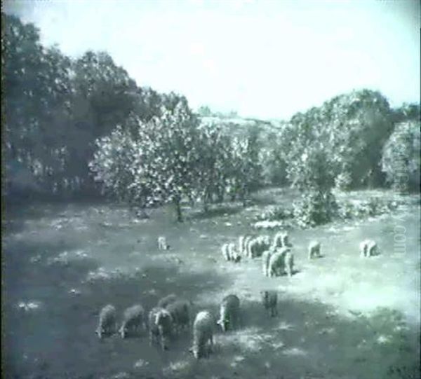 Grazing In The Meadow Oil Painting by Eugene Alonzo Poole