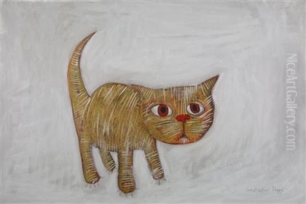 Kitty Oil Painting by Konstantin Popov