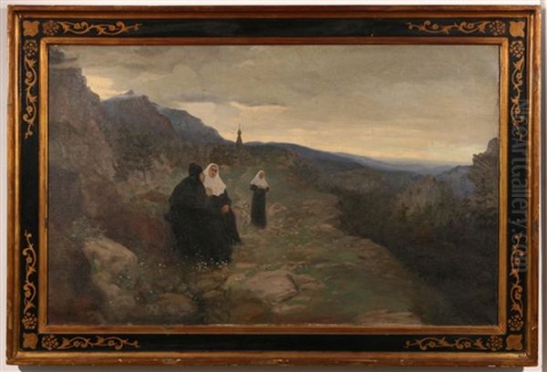 A Spiritual Landscape Oil Painting by Lukian Vasilievich Popov