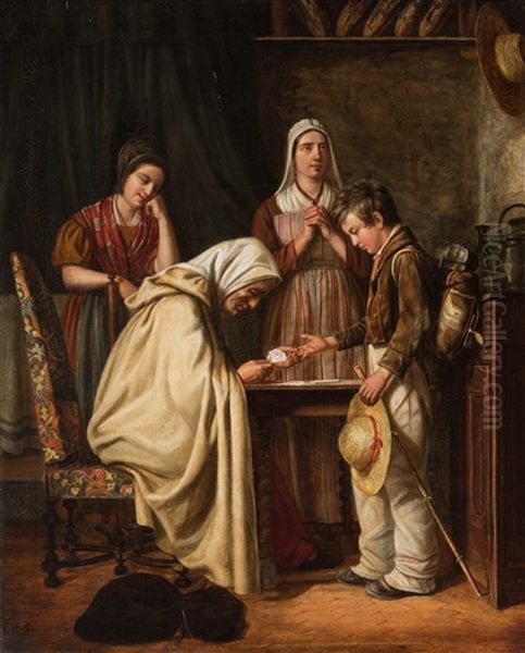 La Diseuse De Bonne Aventure Oil Painting by Jean-Louis Populus