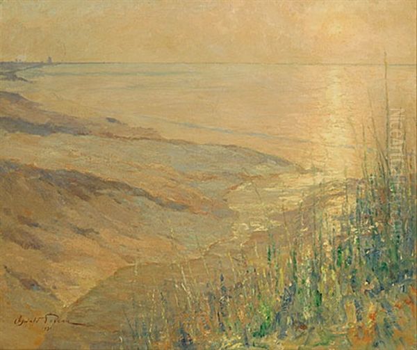 Lever Du Soleil Sur L'escaut Oil Painting by Oswald Poreau