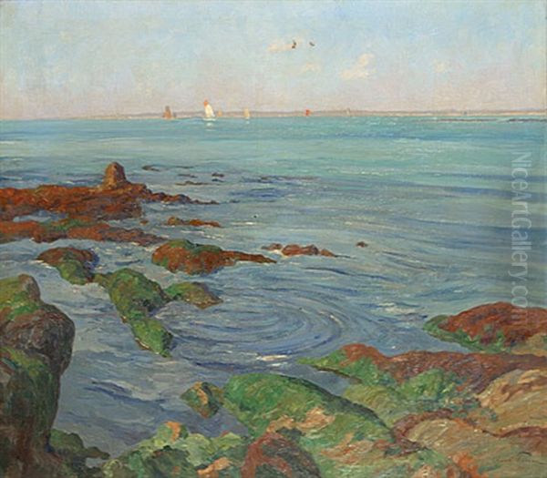 La Mer (rade De L'orient) Oil Painting by Oswald Poreau