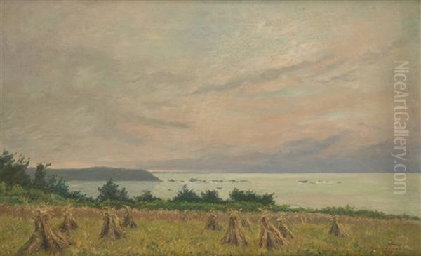 La Pointe De Plestin (cotes Du Nord) Oil Painting by Oswald Poreau
