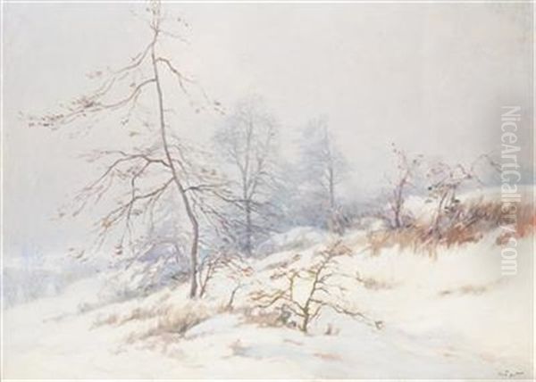 Winter Landscape Oil Painting by Gustav Pors