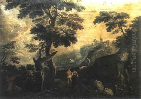 Paesaggi Con Figure [dim: 100.5 X 145 Cm] Oil Painting by Andrea Porta