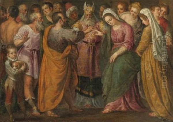The Marriage Of Joseph And Mary Oil Painting by Giuseppe della Porta Salviati