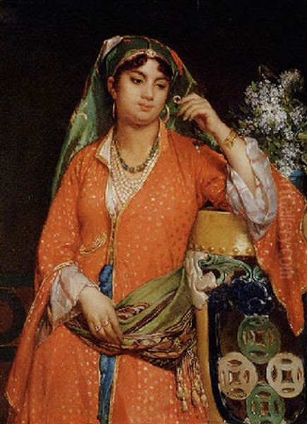 Le Bijoux Nouveau Oil Painting by Jean-Francois Portaels