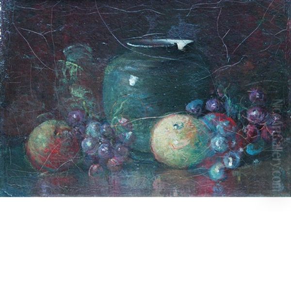 Still Life With Broken Crock And Fruit Oil Painting by Charles Porter