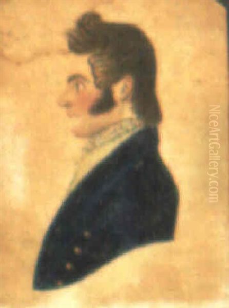Miniature Of A Dark-haired Gentleman Oil Painting by Rufus Porter