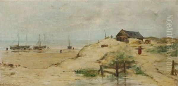 Retour Des Pecheurs Oil Painting by Edward Antoon Portielje