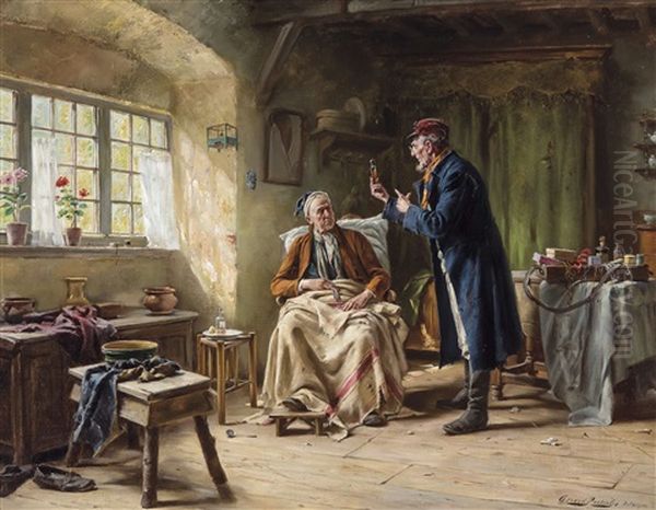 The Best Cure Oil Painting by Gerard Jozef Portielje