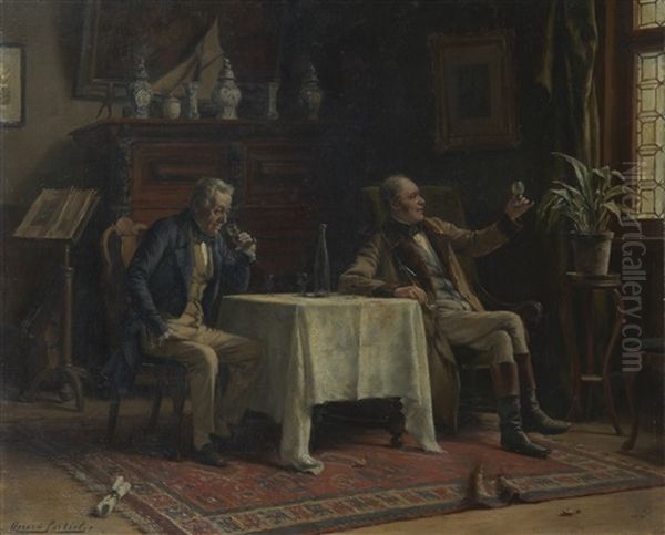 Une Bonne Degustation Oil Painting by Gerard Jozef Portielje