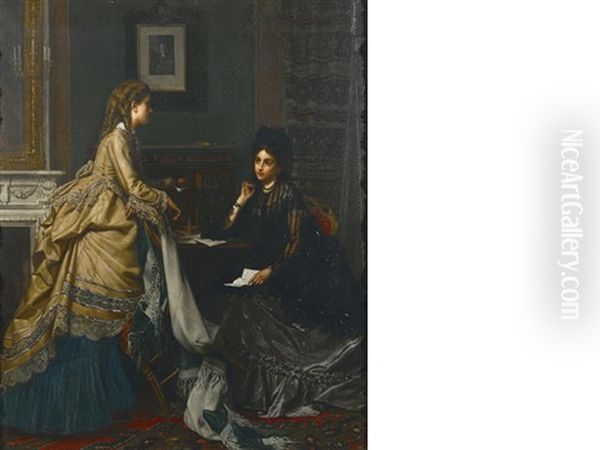 The Letter Oil Painting by Jan Frederik Pieter Portielje