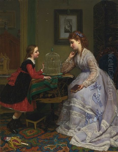 A Song Sweetly Sung Oil Painting by Jan Frederik Pieter Portielje
