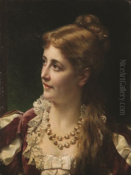 Portrait De Fille Oil Painting by Jan Frederik Pieter Portielje