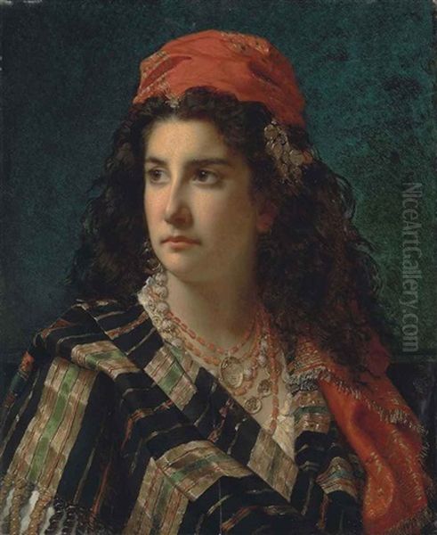 An Eastern Beauty Oil Painting by Jan Frederik Pieter Portielje