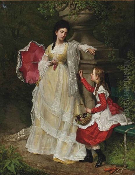 A Daughter's Gift Oil Painting by Jan Frederik Pieter Portielje