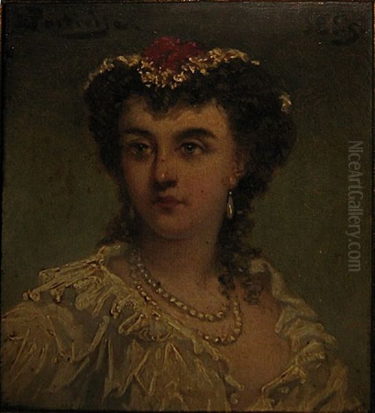 Damesportret Oil Painting by Jan Frederik Pieter Portielje