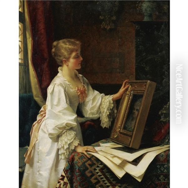 A Compelling Portrait Oil Painting by Jan Frederik Pieter Portielje