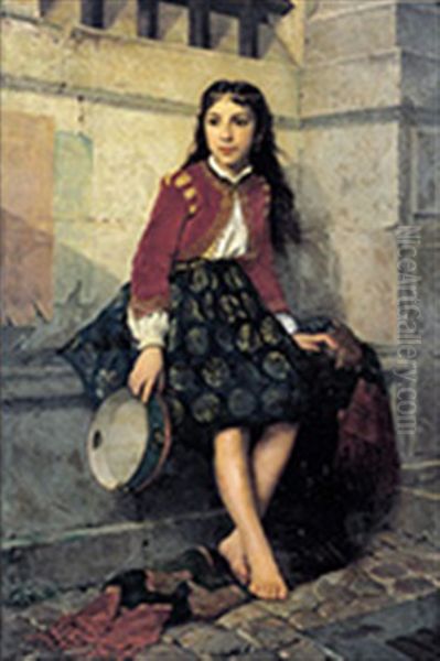 Zigeunermeisje Oil Painting by Jan Frederik Pieter Portielje