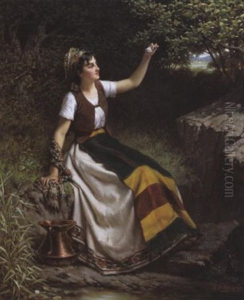 Het Koolwitje Oil Painting by Jan Frederik Pieter Portielje