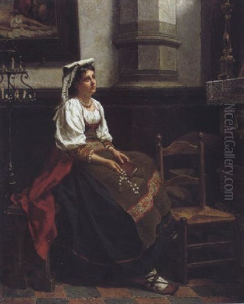 De Rozenkrans Oil Painting by Jan Frederik Pieter Portielje