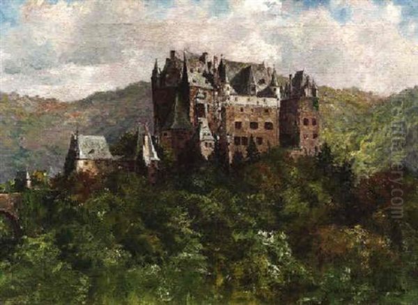 Burg Eltz Oil Painting by Jan Frederik Pieter Portielje