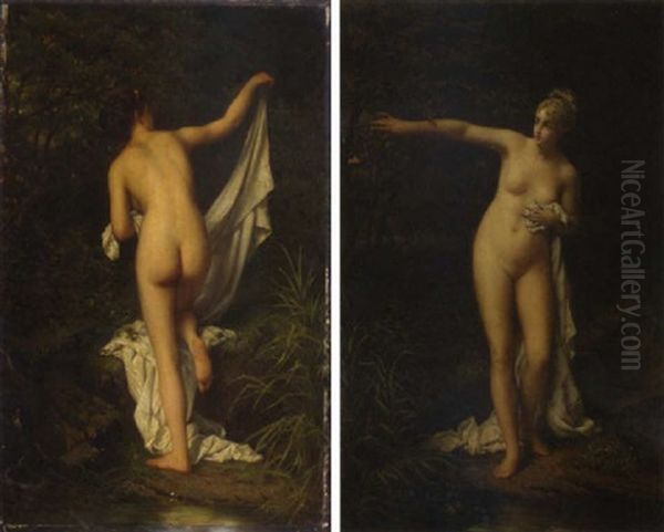 Une Nue Avant Le Bain Oil Painting by Jan Frederik Pieter Portielje