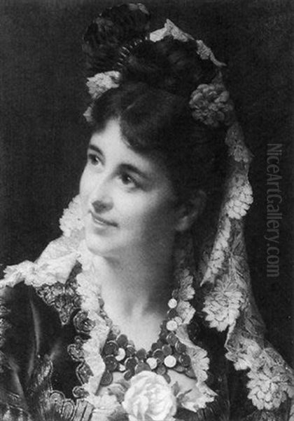 Spanish Beauty Oil Painting by Jan Frederik Pieter Portielje