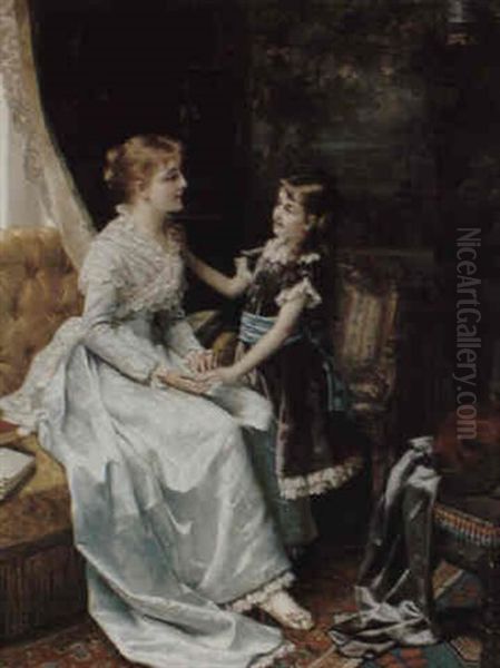 L'amour Maternel Oil Painting by Jan Frederik Pieter Portielje