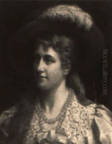 The Red Hat Oil Painting by Jan Frederik Pieter Portielje