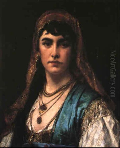 Dame Paree De Bijoux Oil Painting by Jan Frederik Pieter Portielje