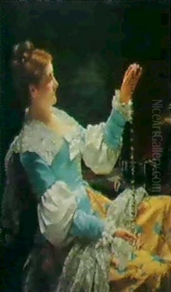 Le Collier                                                  Het Halssnoer Oil Painting by Jan Frederik Pieter Portielje