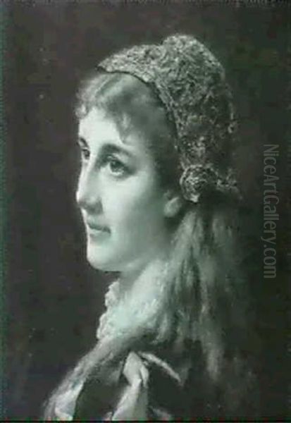 Young Beauty Oil Painting by Jan Frederik Pieter Portielje