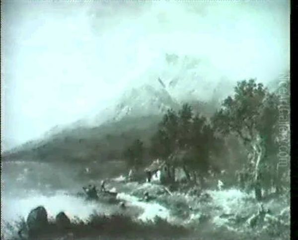 Schweizer Alpensee. Oil Painting by Wilhelm Porttmann