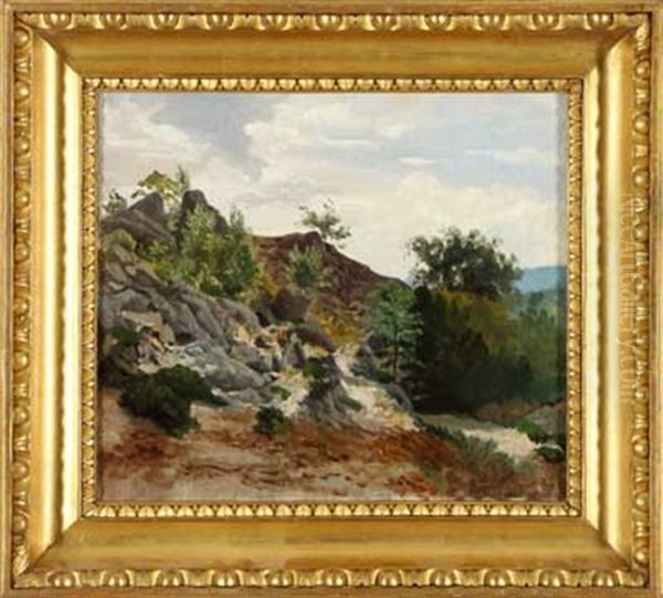 Die Teufelsmauer Im Harz Oil Painting by Eduard Wilhelm Pose