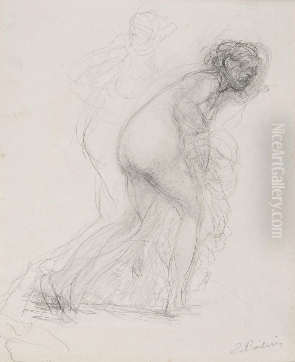 Etudes De Femmes Nues Oil Painting by Emile Boilvin