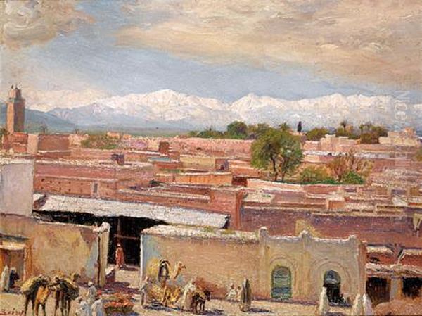 Vue Des Services Municipaux Amarrakech Oil Painting by Camille Boiry