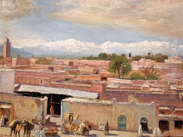 Vue Des Services Municipaux A Marrakech Oil Painting by Camille Boiry