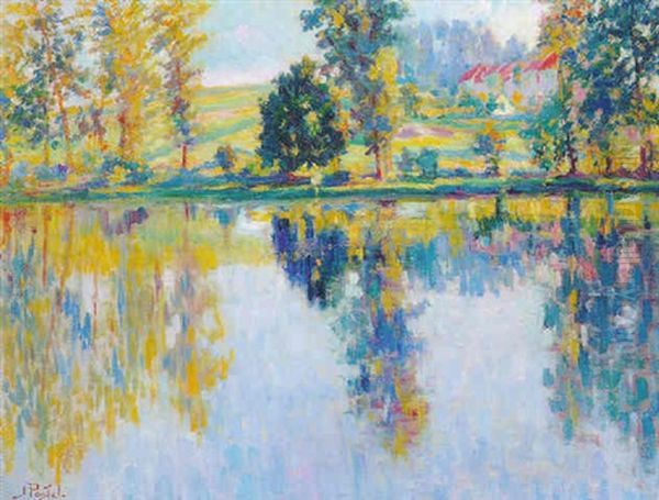 Etangs A Boitsfort Oil Painting by Jules Postel