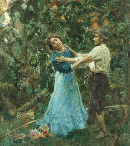 The Stolen Kiss Oil Painting by Luca Postiglione